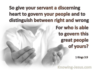 1 Kings 3:9 Give Your Servant An Understanding Heart (white)